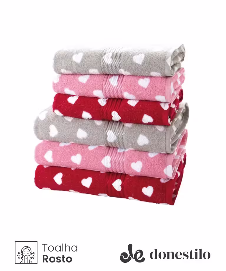Toalha de Rosto Dohler Prisma Love01 50 cm X 80 cm