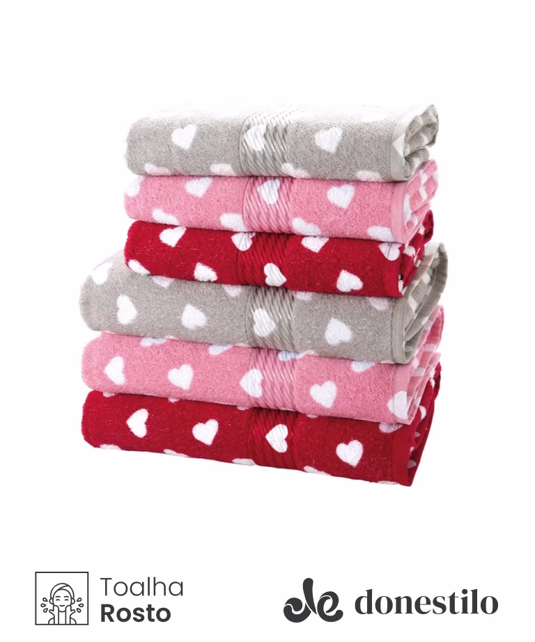 Toalha de Rosto Dohler Prisma Love01 50 cm X 80 cm