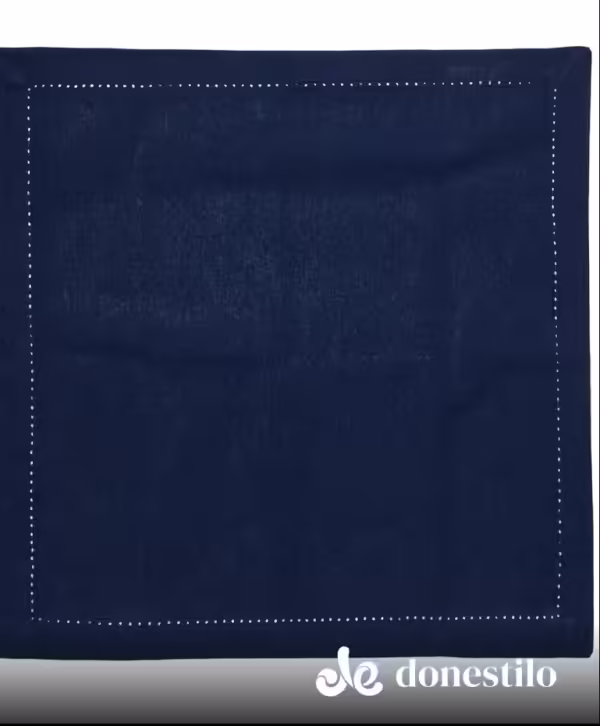 Guardanapo 4 peças Jolitex Ponto Ajour 40x40 cm azul marinho