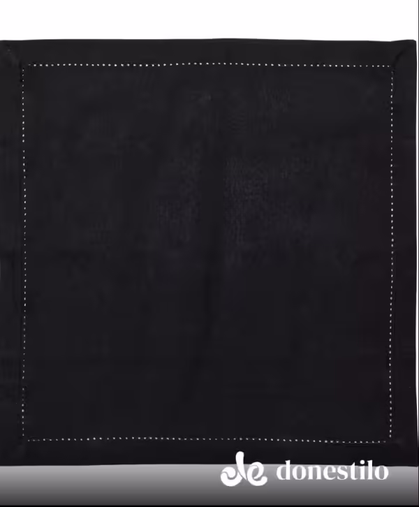 Guardanapo 4 peças Jolitex Ponto Ajour 40x40 cm preto