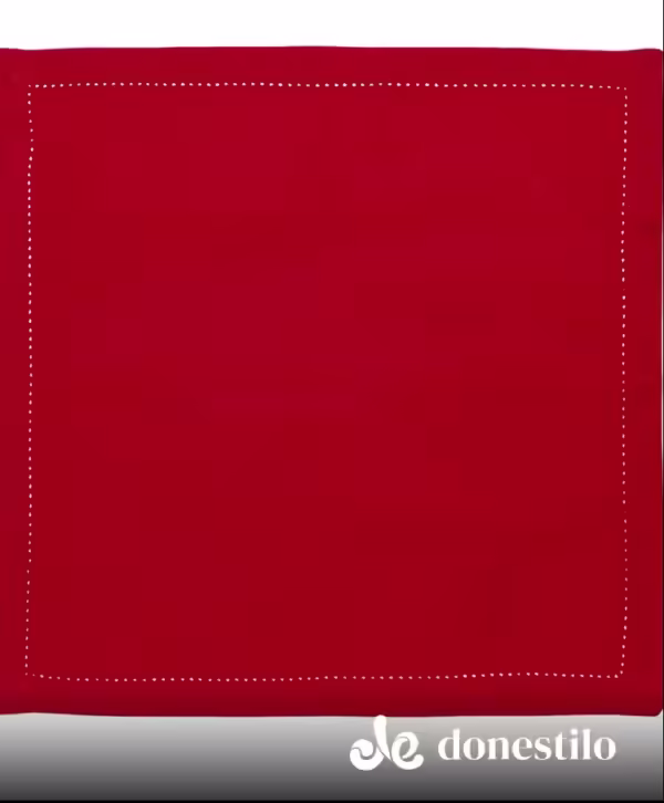 Guardanapo 4 peças Jolitex Ponto Ajour 40x40 cm vermelho