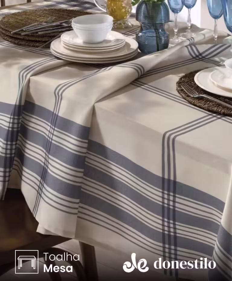 Toalha de Mesa Quadrada Dohler 4 lugares Renova Luna 1,40X1,40 m
