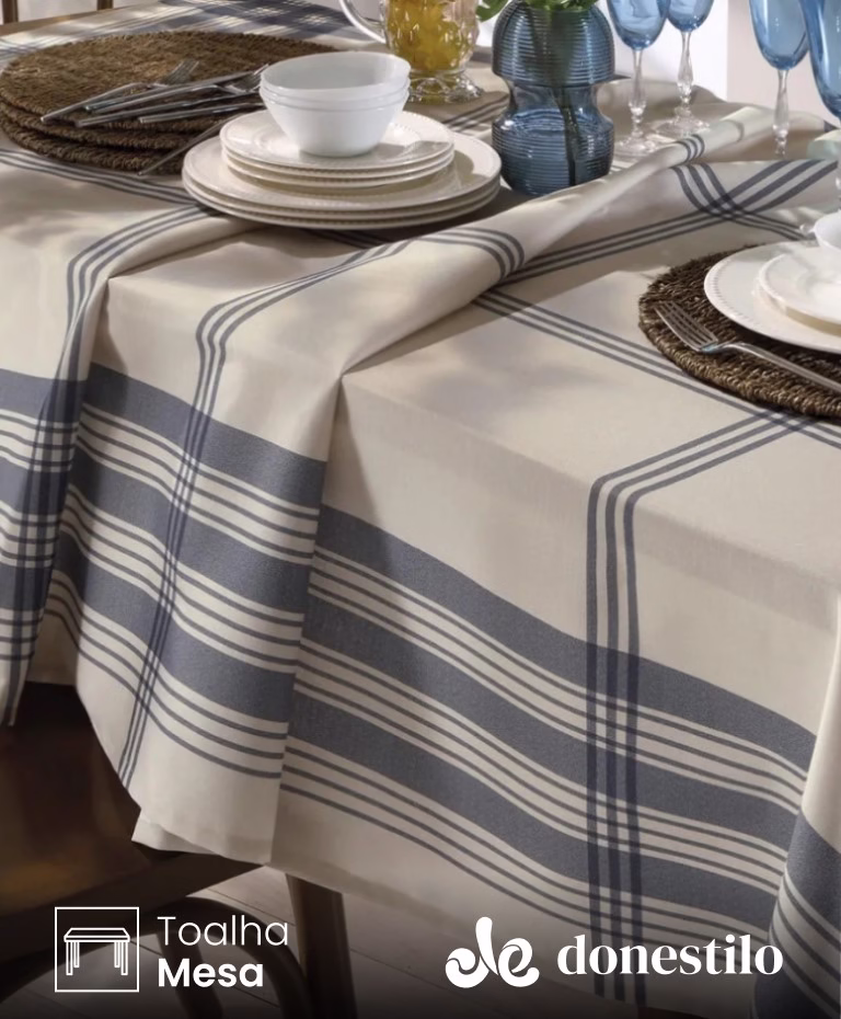 Toalha de Mesa Quadrada Dohler 4 lugares Renova Luna 1,40X1,40 m