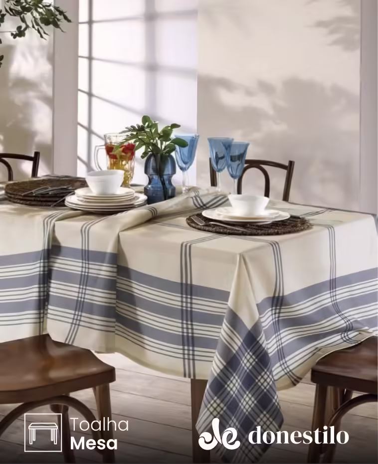 Toalha de Mesa Retangular Dohler 8 lugares Renova Luna 1,60X2,70 m
