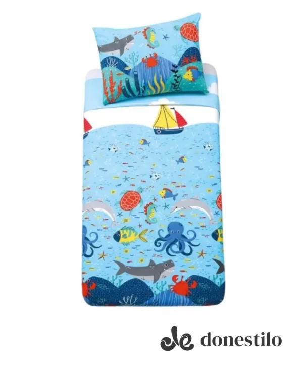 Jogo de Cama Infantil 3 Peças Döhler Sea Fun - Image 2