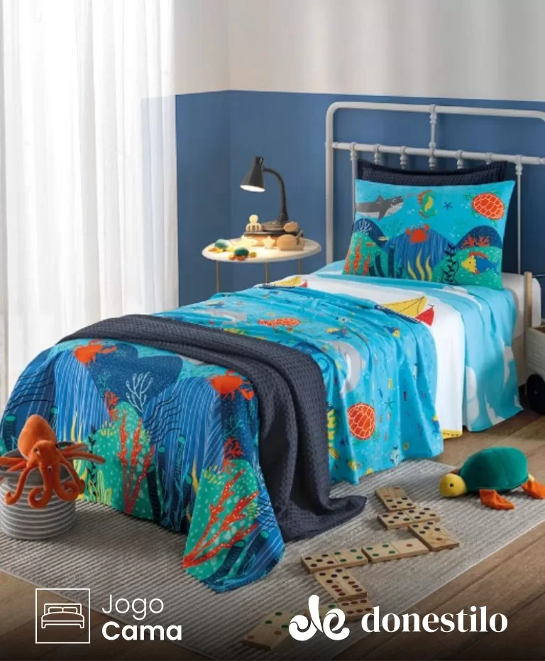 Jogo de Cama Infantil 3 Peças Döhler Sea Fun