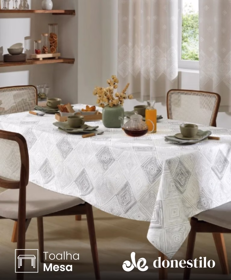 Toalha de Mesa Retangular Döhler 6 lugares Athenas Martin 1,40X2,10 m portada