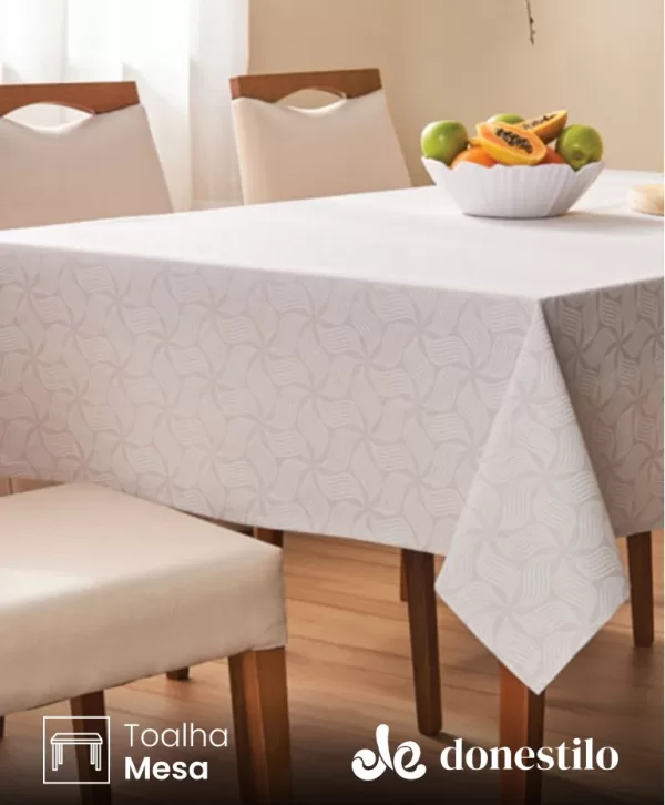 Toalha de Mesa Retangular Lepper 6 lugares Copacabana 1,40X2,20 m P
