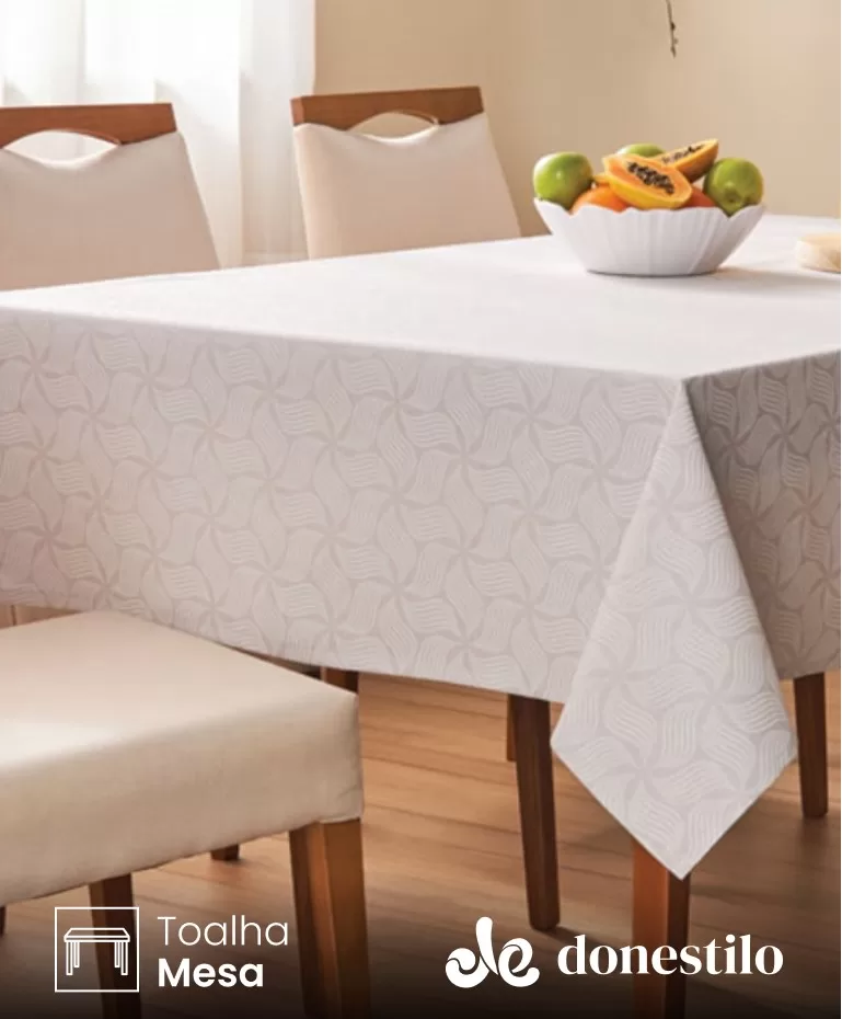 Toalha de Mesa Retangular Lepper 6 lugares Copacabana 1,40X2,20 m P
