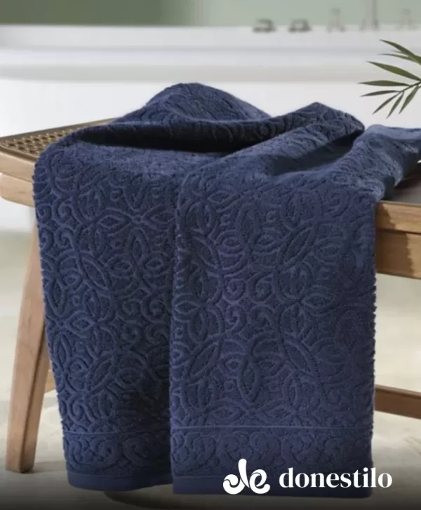 Toalha de Banho Döhler Provença 70x140 cm Azul escuro