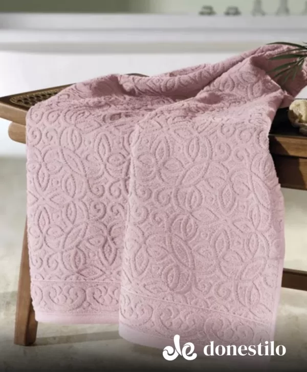 Toalha de Banho Döhler Provença 70x140 cm Rosa Claro