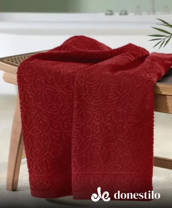 Toalha de Banho Döhler Provença 70x140 cm Vermelho