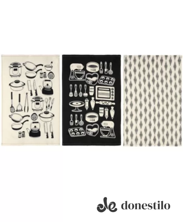 Kit 3 peças Pano de Copa Döhler Prata Menu 45X65 cm galeria
