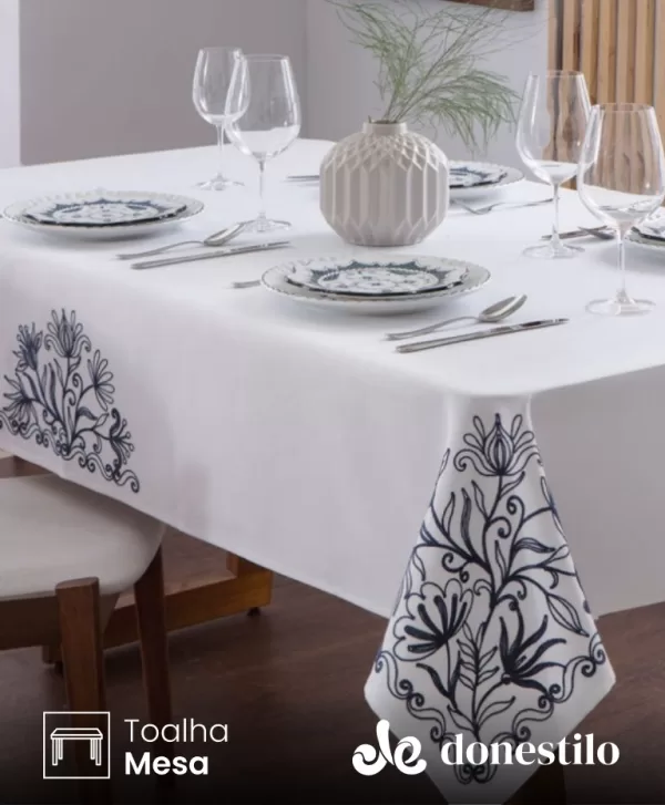 Toalha de Mesa Retangular Jolitex 6 lugares Holanda 1,50X2,20 m