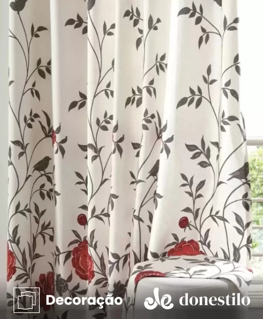 Cortina estampada Döhler Tais II 5092 medidas 3,00X2,50 m portada