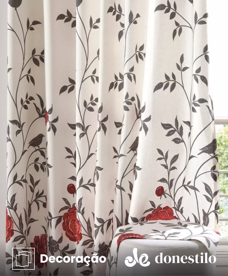 Imagen para Cortina estampada Döhler Tais II 5092 medidas 3,00X2,50 m