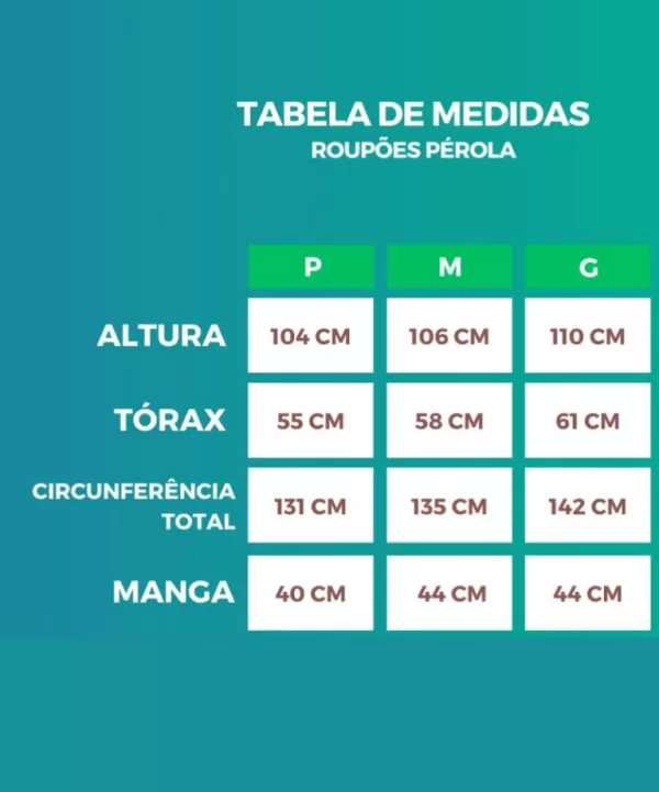 Imagen para el producto Roupão Adulto Döhler Pérola medidas