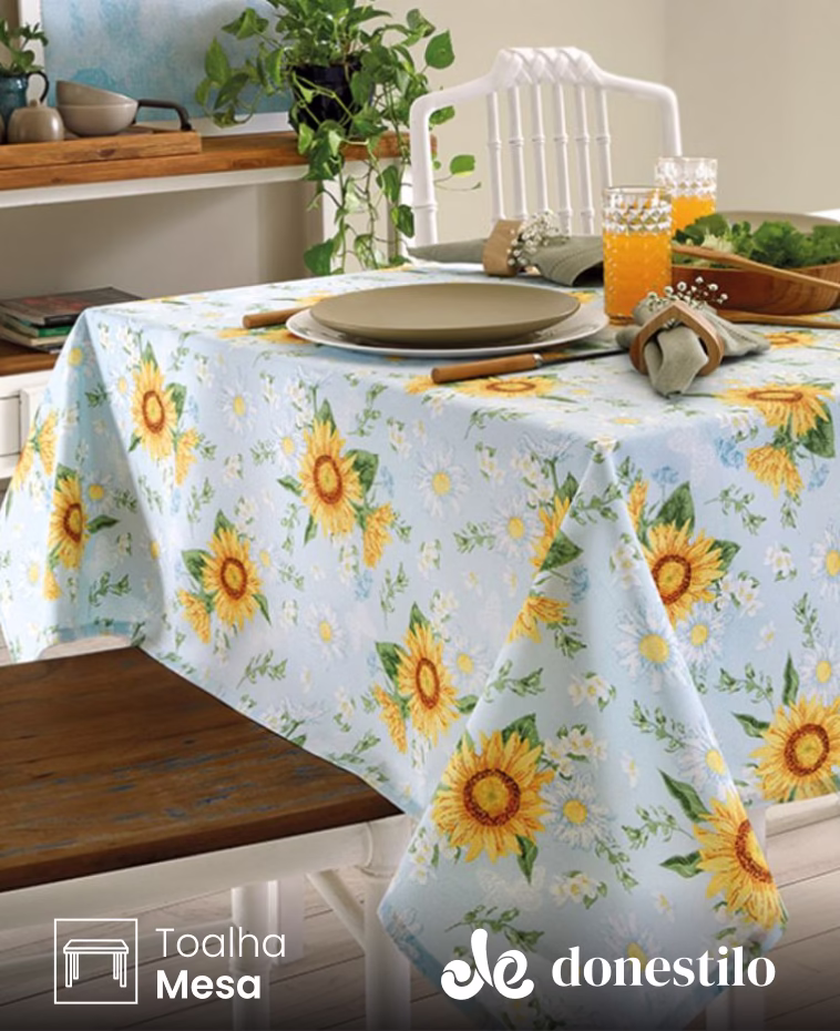 Imagen para el producto Toalha de Mesa Quadrada Döhler 4 lugares Athenas Ida 1,40X1,40 m