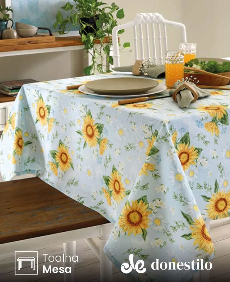 Imagen para el producto Toalha de Mesa Quadrada Döhler 4 lugares Athenas Ida 1,40X1,40 m