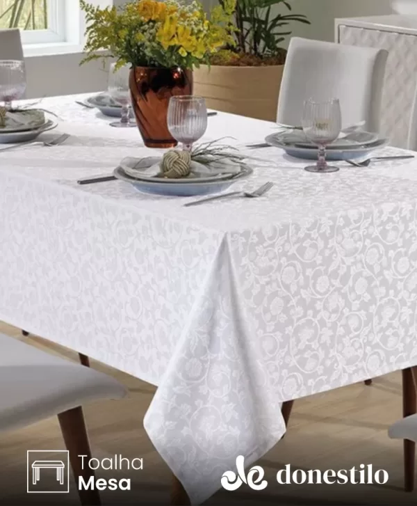Imagen para el producto Toalha de Mesa Quadrada Döhler 4 lugares Requinte II TJ5040 1,40X1,40 m