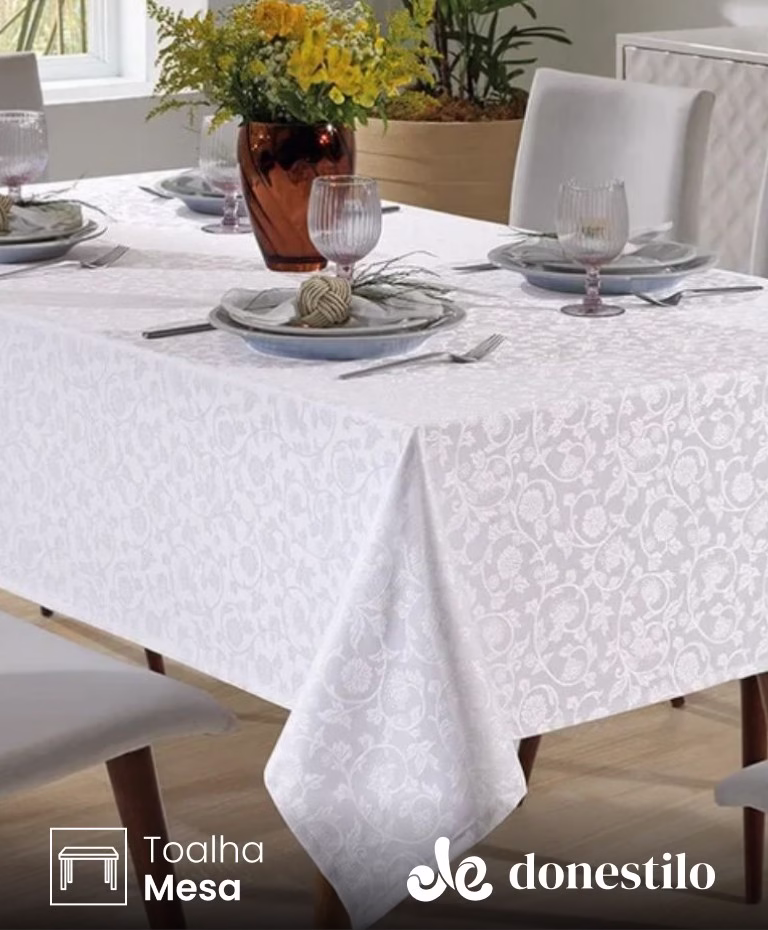 Imagen para el producto Toalha de Mesa Quadrada Döhler 4 lugares Requinte II TJ5040 1,40X1,40 m