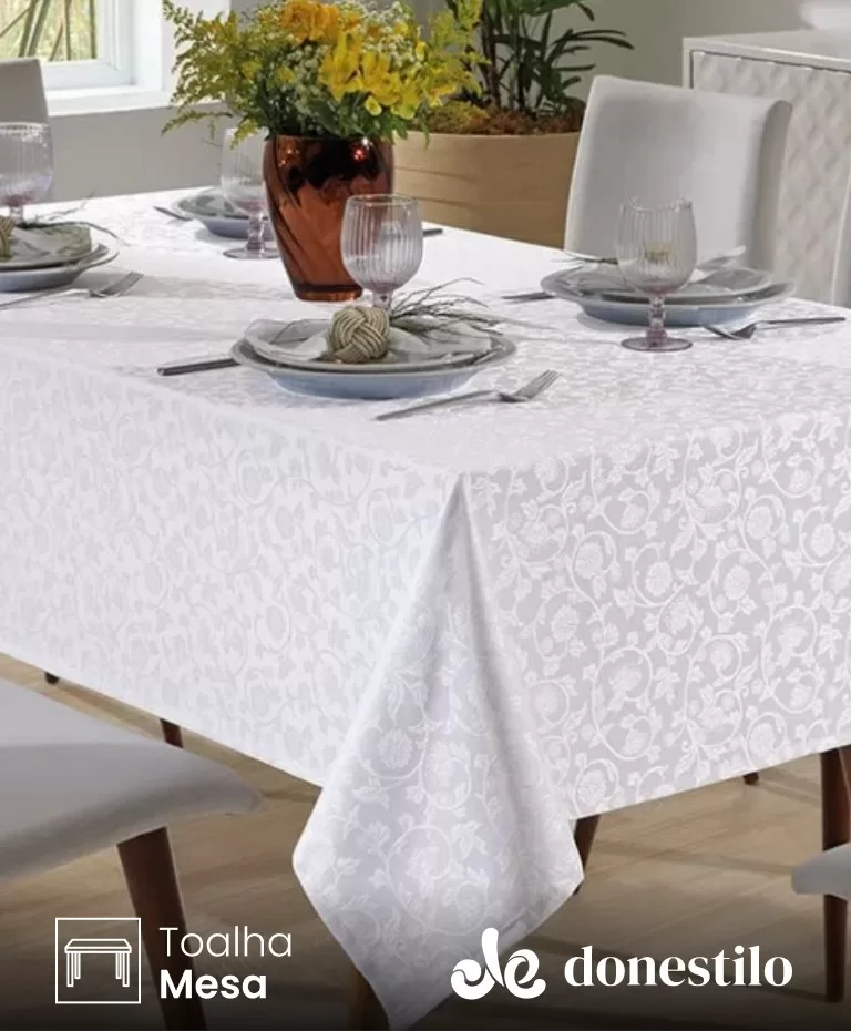 Imagen para el producto Toalha de Mesa Quadrada Döhler 4 lugares Requinte II TJ5040 1,40X1,40 m