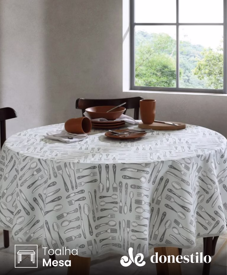 Imagen para el producto Toalha de Mesa Redonda Döhler 4 lugares Athenas Ellie 1,60 m