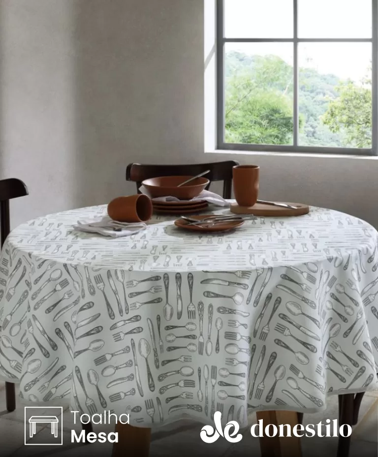 Imagen para el producto Toalha de Mesa Redonda Döhler 4 lugares Athenas Ellie 1,60 m