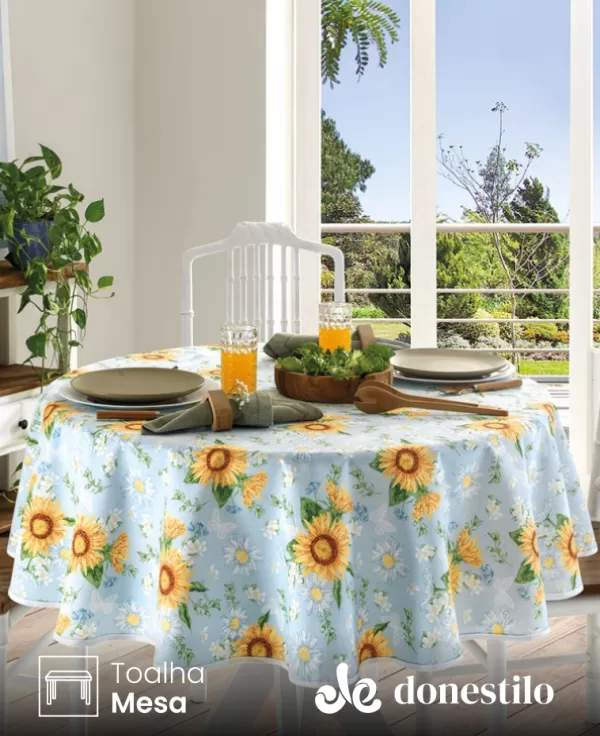 Imagen para el producto Toalha de Mesa Redonda Döhler 4 lugares Athenas Ida 1,60 m