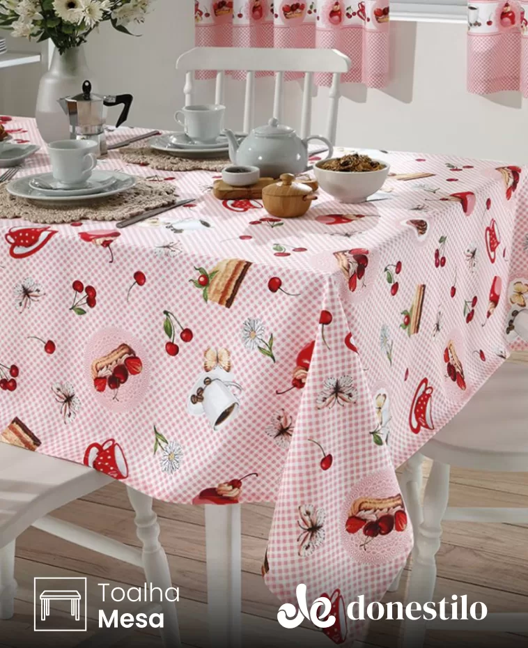 Imagen para el producto Toalha de Mesa Quadrada Döhler 4 lugares Athenas Ivana 1,40X1,40 m