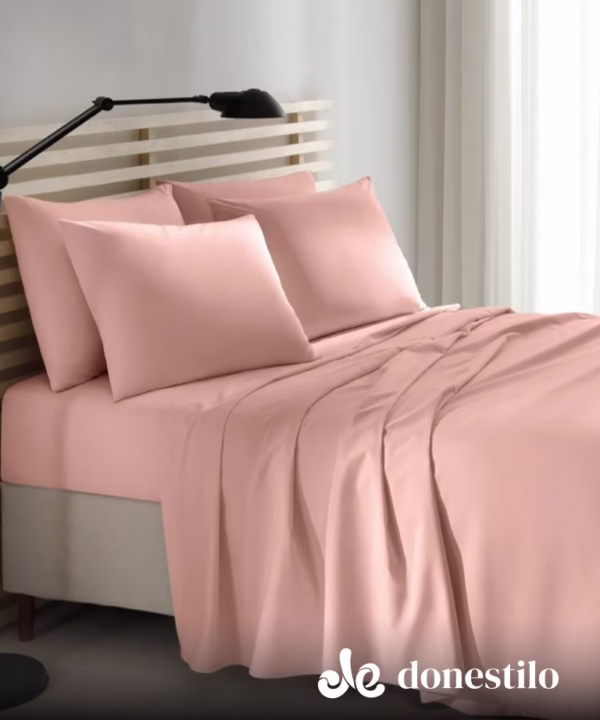 Imagen para Jogo de Cama Queen 4 peças Döhler Priori Unicolor Salmão