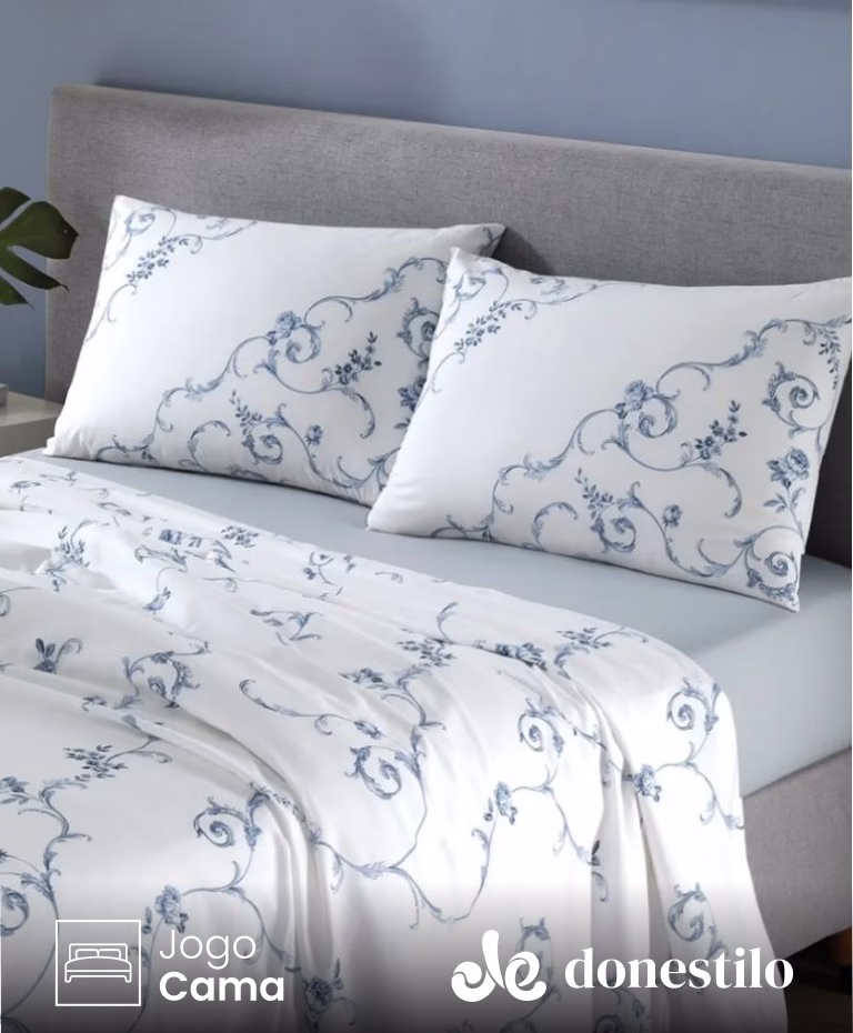 Imagen para Jogo de Cama Queen 4 peças Döhler Celeste destacada