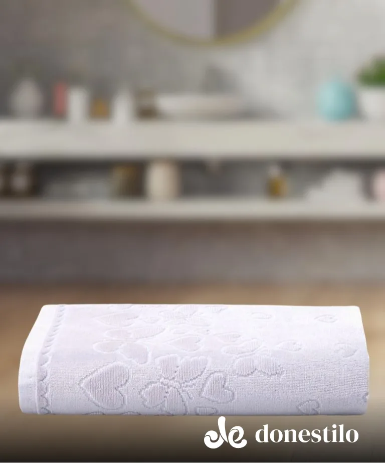 Toalha de Rosto Döhler Romance 50X80 cm azul claro