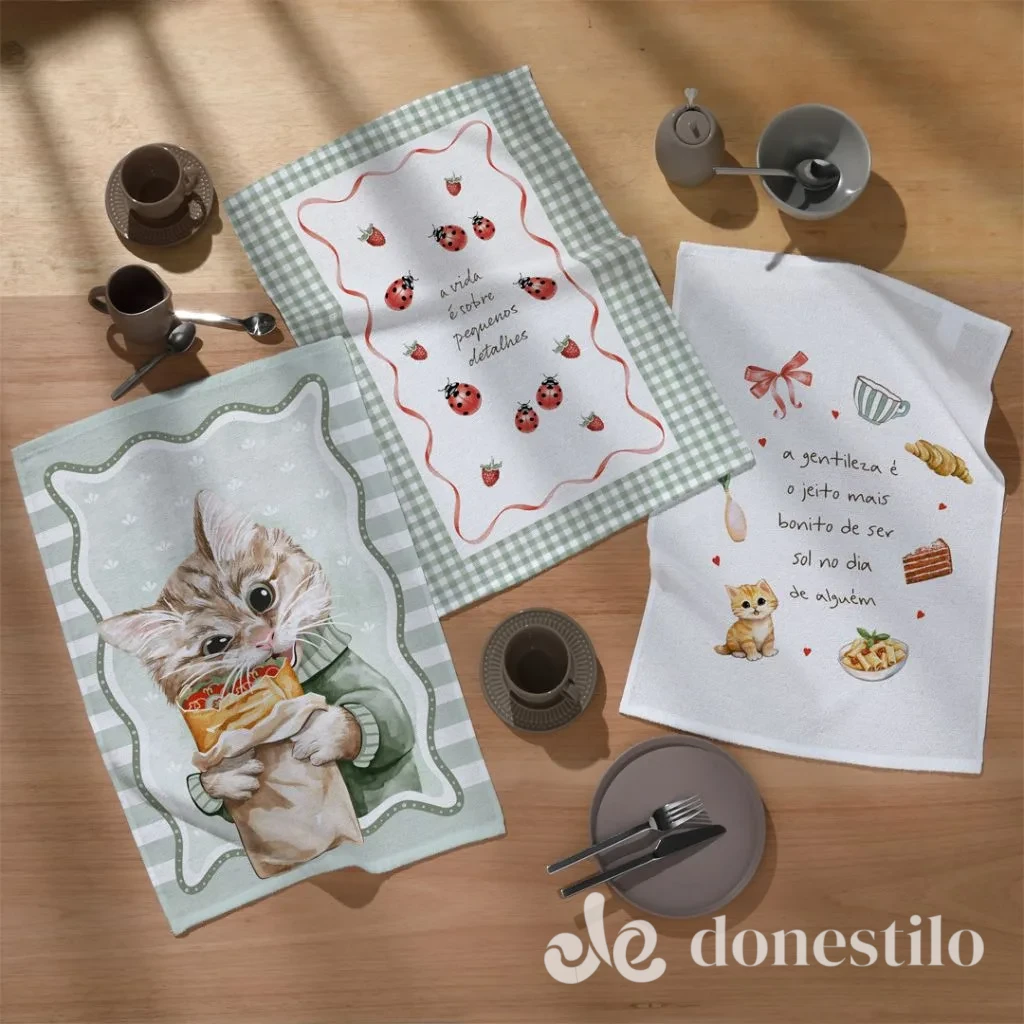 Pano de Copa Prata Fofuras 45X65 cm Döhler