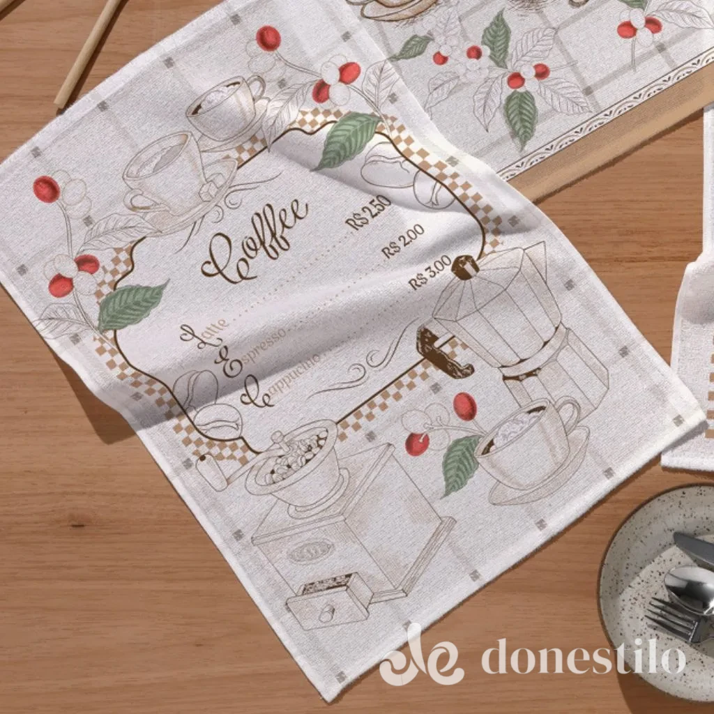 Pano de Copa Prata Hora Do Cafe 45X65 cm Döhler galeria