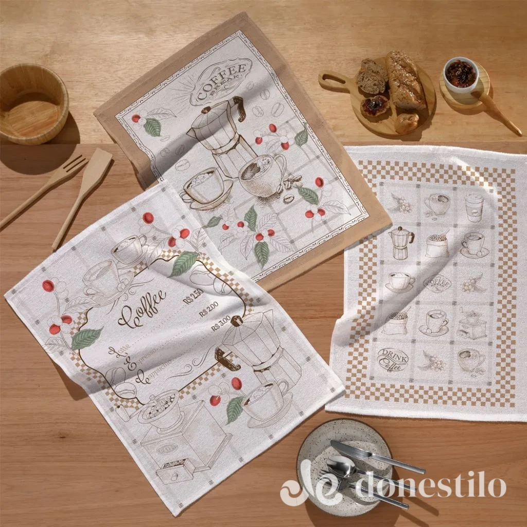 Pano de Copa Prata Hora Do Cafe 45X65 cm Döhler