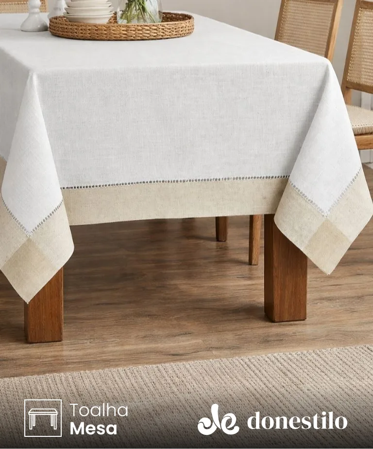Toalha de Mesa Retangular 8 lugares Léia 1,60X2,70 m Döhler imagen