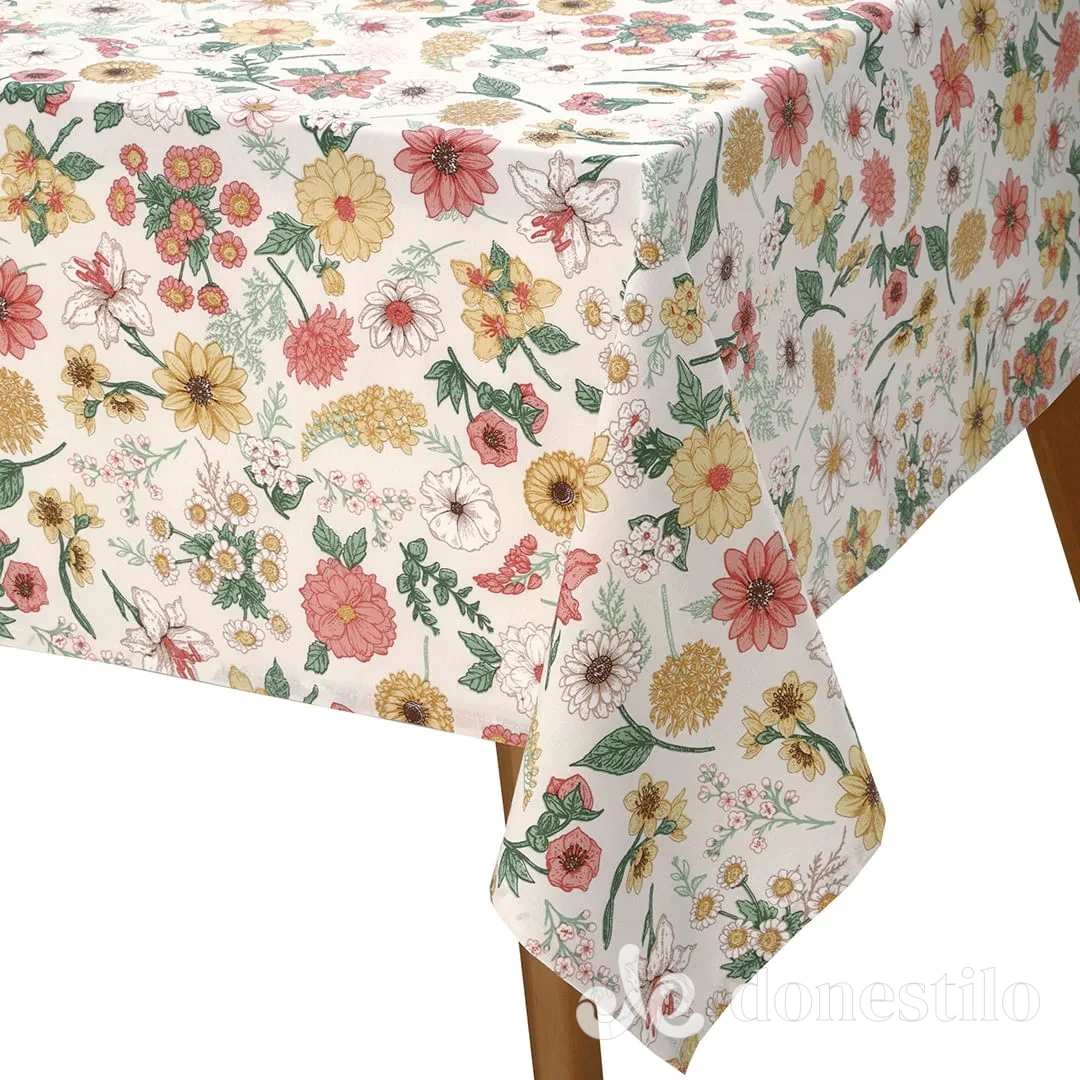 Toalha de Mesa Quadrada Döhler Clean Athenas 4 Lugares Elane